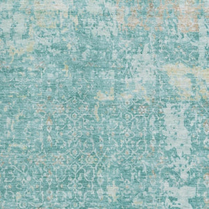 HomeRoots 5' X 8' Teal Gray Taupe Washable Area Rug - UV Protected, Stain-Resistant, Pet-Friendly Design 700207