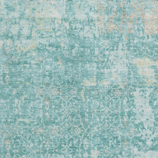 HomeRoots 9' Transitional Teal Gray Taupe Washable Area Rug with UV Protection - Stylish & Stain-Resistant! 700210