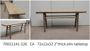 Lilys Vintage Console Table Medium About 5-6’ Long Weathered Natural (Size & Color Vary) Excellent Top 70020141A