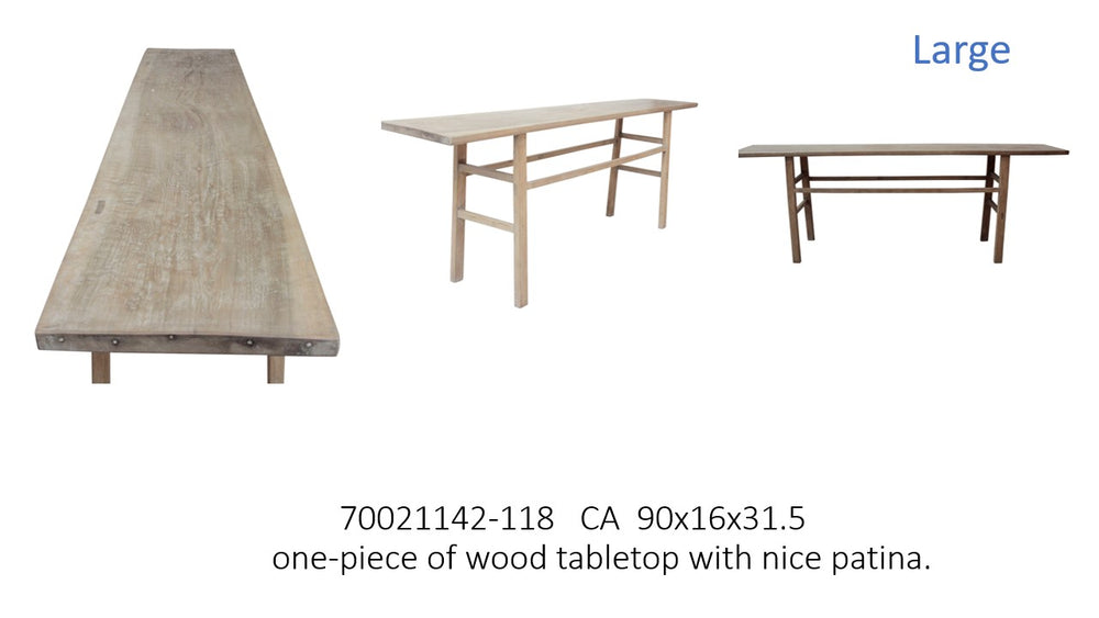 Lilys Vintage Console Table Large About 7-8’ Long Weathered Natural (Size & Color Vary) 70020142A