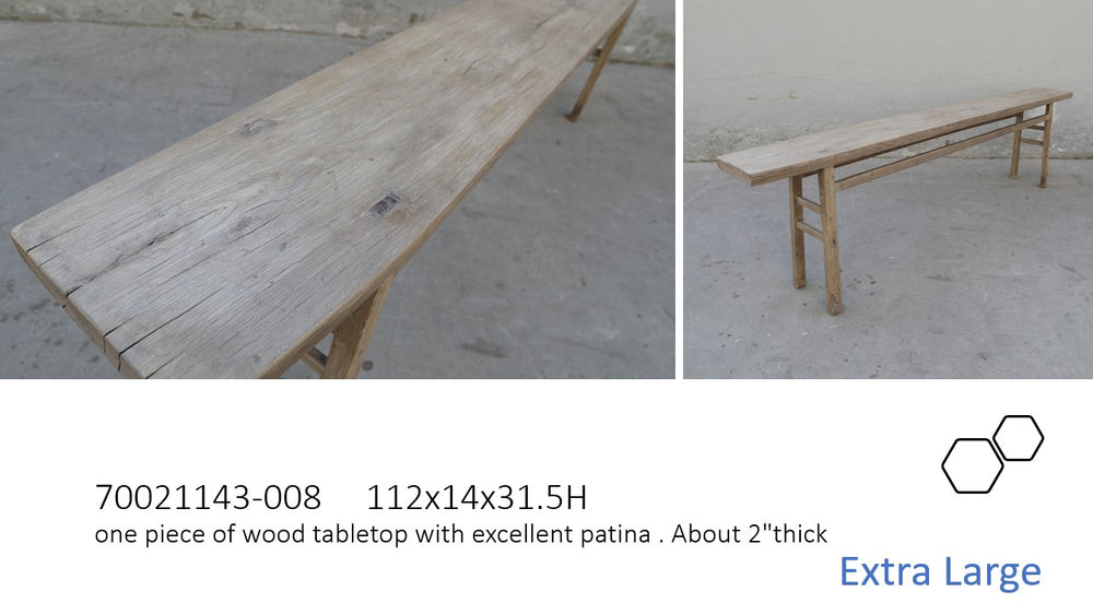 Lilys Vintage Console Table Xl About 9-10’ Long Weathered Natural(Size & Color Vary) 70020143A