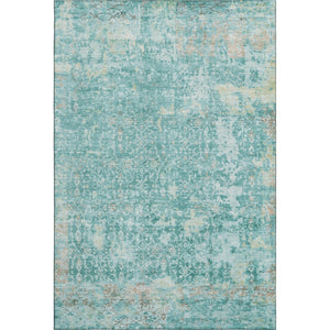 HomeRoots 10' Teal Gray and Taupe Oriental Area Rug - Washable, UV Protected, Stylish for Busy Homes! 700211