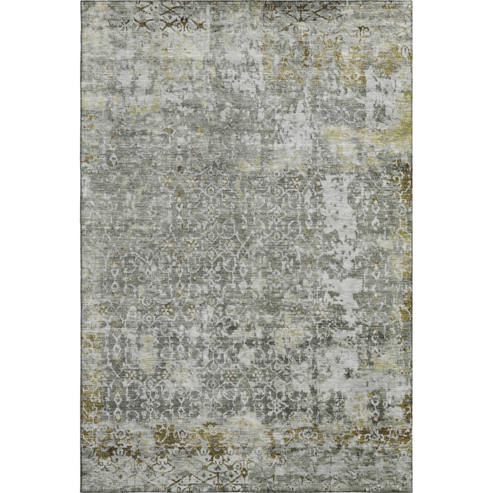 HomeRoots 5' X 8' Washable Taupe Beige & Ivory Oriental Area Rug with UV Protection for Stylish Homes 700213