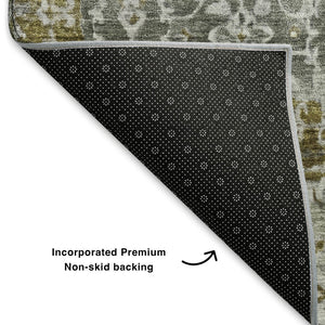 HomeRoots 9' X 12' Taupe Beige Ivory Oriental Area Rug - Washable, Stain-Resistant, UV Protected for Homes 700216
