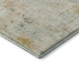 HomeRoots 5' X 8' Abstract Beige Gold Ivory Area Rug - Washable, Stain Resistant, UV Protected for High Traffic 700219