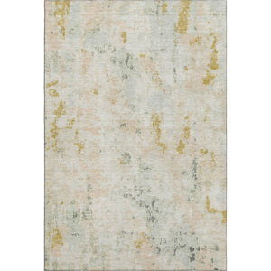 HomeRoots 9' X 12' Beige Gold Ivory Abstract Area Rug – Washable, UV Protected, Stylish for High-Traffic Spaces 700222
