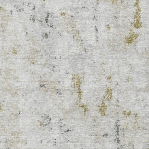 HomeRoots 5' X 8' Modern Abstract Beige & Gray Washable Area Rug with UV Protection for Family Spaces 700225