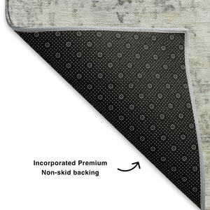 HomeRoots 10' X 14' Versatile Linen Beige & Gray Abstract Area Rug – Washable, UV-Protected, Durable Design 700229