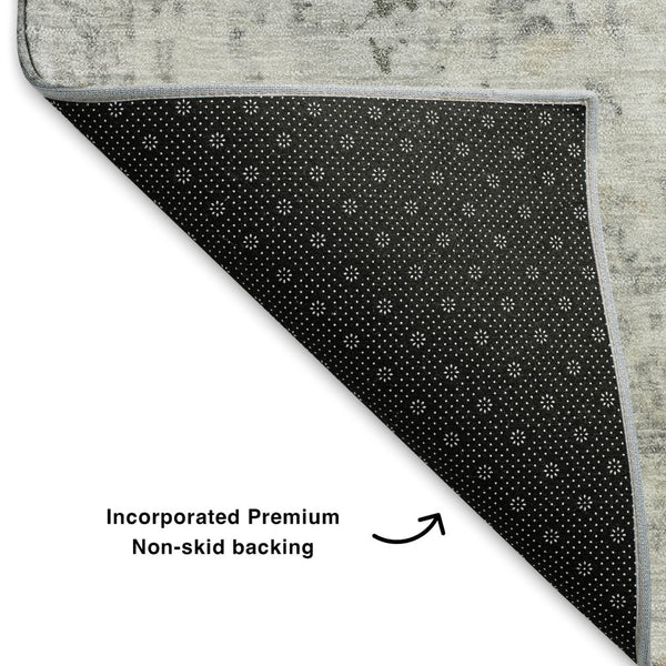 HomeRoots 10' X 14' Versatile Linen Beige & Gray Abstract Area Rug – Washable, UV-Protected, Durable Design 700229