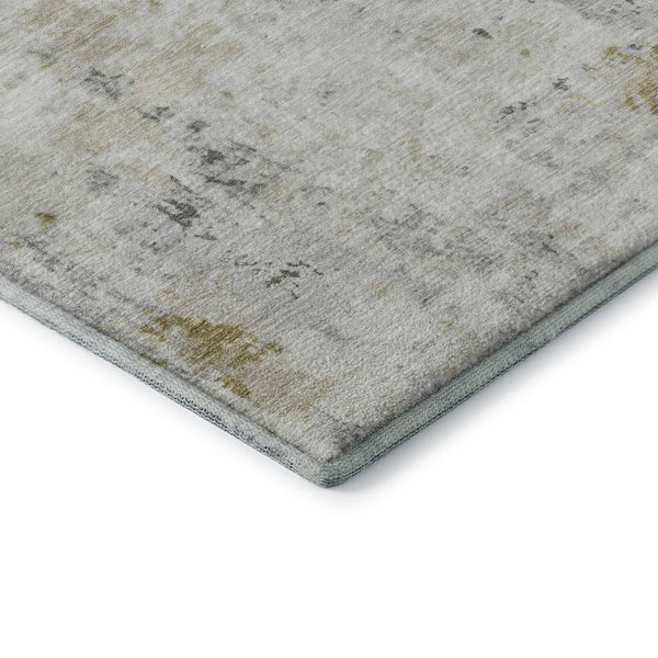 HomeRoots 10' X 14' Versatile Linen Beige & Gray Abstract Area Rug – Washable, UV-Protected, Durable Design 700229