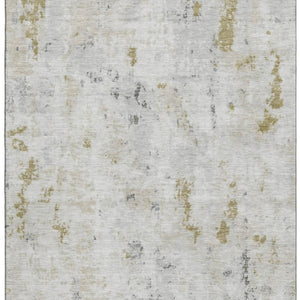 HomeRoots 10' X 14' Versatile Linen Beige & Gray Abstract Area Rug – Washable, UV-Protected, Durable Design 700229