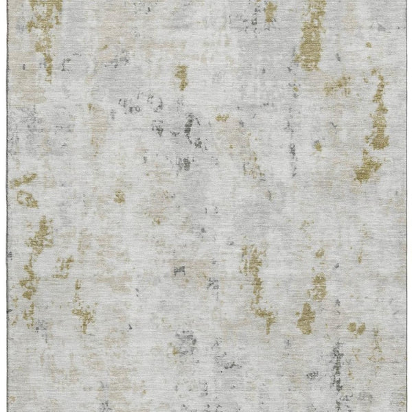HomeRoots 10' X 14' Versatile Linen Beige & Gray Abstract Area Rug – Washable, UV-Protected, Durable Design 700229