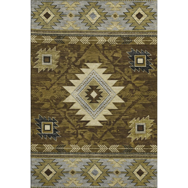HomeRoots 10' X 14' Modern Geometric Washable Area Rug with UV Protection, Stain Resistance & Non-Slip Backing 700241