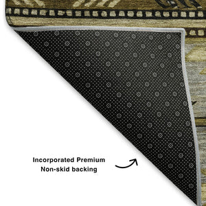 HomeRoots 10' X 14' Modern Geometric Washable Area Rug with UV Protection, Stain Resistance & Non-Slip Backing 700241