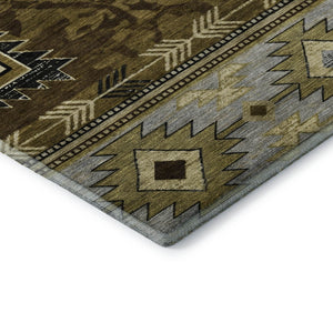 HomeRoots 10' X 14' Modern Geometric Washable Area Rug with UV Protection, Stain Resistance & Non-Slip Backing 700241