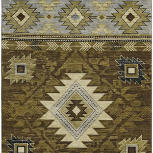 HomeRoots 10' X 14' Modern Geometric Washable Area Rug with UV Protection, Stain Resistance & Non-Slip Backing 700241