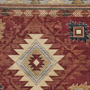 HomeRoots 9' X 12' Stylish Rust Beige & Charcoal Geometric Washable Area Rug with UV Protection & Non-Slip Backing 700258