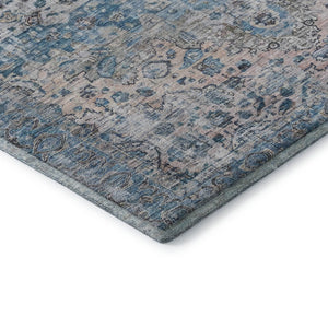 HomeRoots 10' Blue Beige and Teal Oriental Washable Area Rug - Durable, UV Protected for Family Spaces! 700271