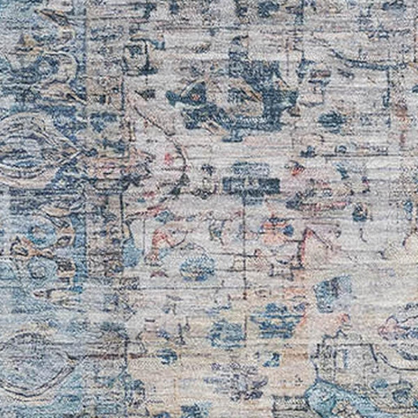 HomeRoots 10' Blue Beige and Teal Oriental Washable Area Rug - Durable, UV Protected for Family Spaces! 700271