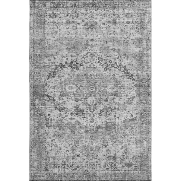 HomeRoots 8' X 10' Gray And Silver Oriental Area Rug – Stylish, Durable, UV-Protected & Washable for Everyday Use! 700281