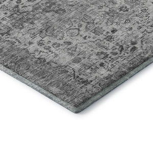 HomeRoots 8' X 10' Gray And Silver Oriental Area Rug – Stylish, Durable, UV-Protected & Washable for Everyday Use! 700281