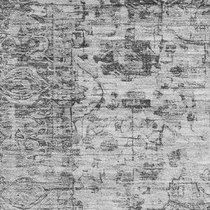 HomeRoots 9' X 12' Gray and Silver Oriental Area Rug - Washable, UV Protected, and Stain Resistant for Durability 700282