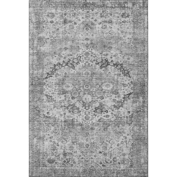 HomeRoots 10' Gray and Silver Oriental Washable Area Rug - UV Protected, Durable, and Stylish for Any Room 700283