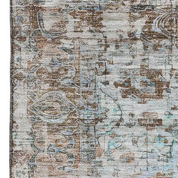 HomeRoots 5' X 8' Timeless Rust and Beige Oriental Area Rug with UV Protection for High-Traffic Spaces 700285