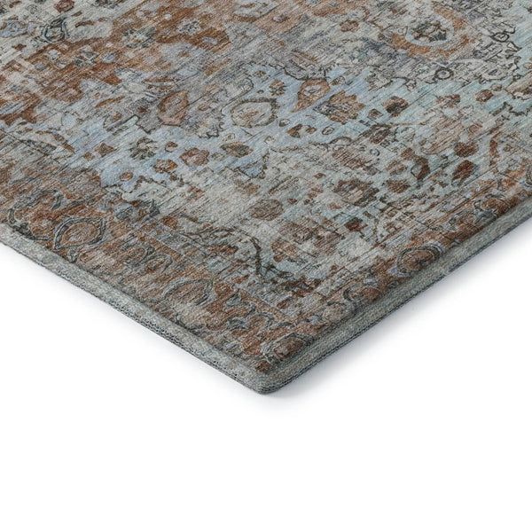 HomeRoots 9' X 12' Elegant Rust and Beige Oriental Area Rug - Washable, Stain Resistant, UV Protected Design 700288