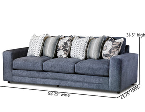 Fusion Argo Ash Sofa: Luxe Living Collection With Plush Comfort, Chic Design & Reversible Cushions, Grey Charcoal Sw ,100% Polyester 7003-00 Argo Ash Sofa