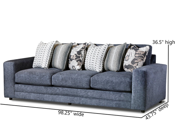 Fusion Argo Ash Sofa: Luxe Living Collection With Plush Comfort, Chic Design & Reversible Cushions, Grey Charcoal Sw ,100% Polyester 7003-00 Argo Ash Sofa