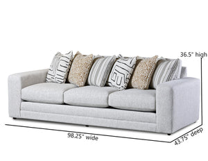 Fusion Durango Pewter Sofa - Luxe Living Collection With Reversible Cushions And Stylish Contrasting Pillows Off White Ws ,100% Polypropylene 7003-00 Durango Pewter Sofa