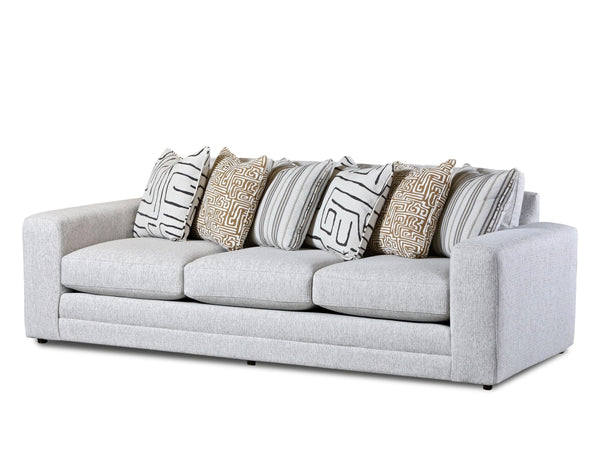 Fusion Durango Pewter Sofa - Luxe Living Collection With Reversible Cushions And Stylish Contrasting Pillows Off White Ws ,100% Polypropylene 7003-00 Durango Pewter Sofa