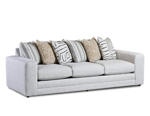 Fusion Durango Pewter Sofa - Luxe Living Collection With Reversible Cushions And Stylish Contrasting Pillows Off White Ws ,100% Polypropylene 7003-00 Durango Pewter Sofa