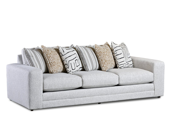 Fusion Durango Pewter Sofa - Luxe Living Collection With Reversible Cushions And Stylish Contrasting Pillows Off White Ws ,100% Polypropylene 7003-00 Durango Pewter Sofa