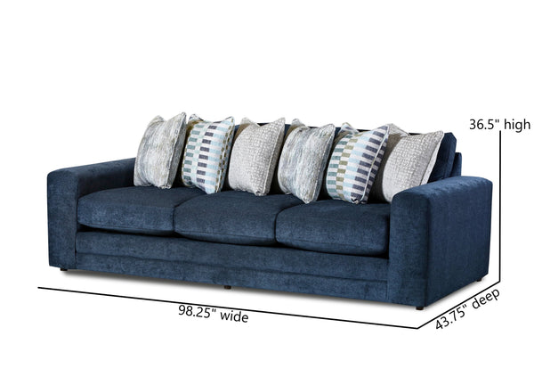 Fusion Elise Ink Sofa: Luxe Living Collection With Comfortable Foam Cushions And Stylish Contrasting Pillows Grey Sw ,100% Polyester 7003-00 Elise Ink Sofa