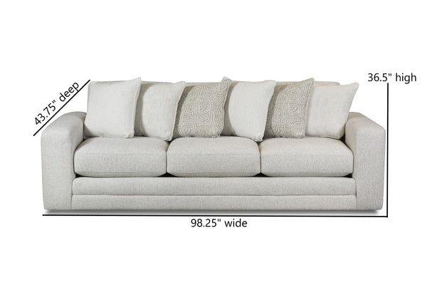 Fusion Hogan Cotton Sofa - Luxe Living Collection With Plush Comfort, Reversible Cushions & Elegant Design Off White Ws ,73% Polypropylene 27% Polyester 7003-00 Hogan Cotton Sofa