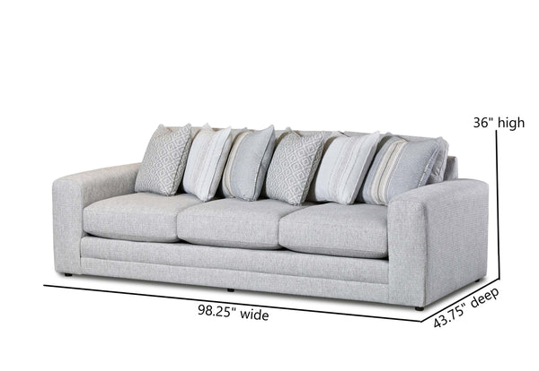 Fusion Limelight Mineral Sofa - Luxe Living Collection With Reversible Cushions & Stylish Contrasting Pillows Multi Ws ,100% Polypropylene 7003-00 Limelight Mineral Sofa