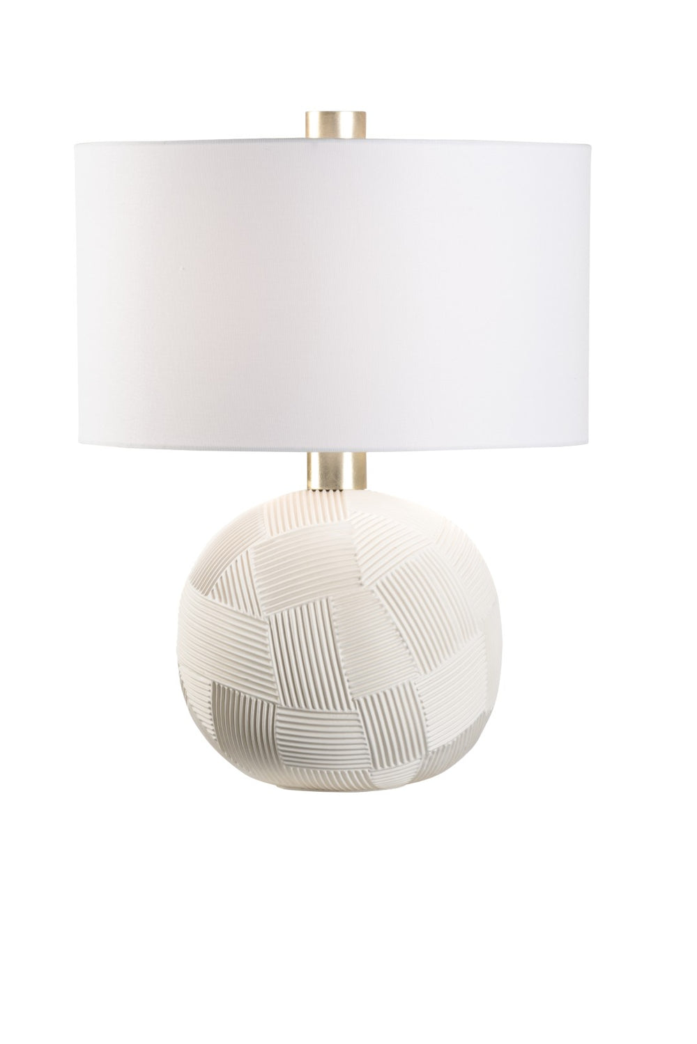 Chelsea House Valencia Matte White Table Lamp With Patterned Texture — Compact 27" Ambient Bedside Accent Light 70030