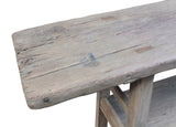 Lilys Vintage Console With Shelf Small About 3-5Ft Long Weathered Natural(Size & Color Vary) 7003-S