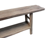Lilys Vintage Console With Shelf Small About 3-5Ft Long Weathered Natural(Size & Color Vary) 7003-S