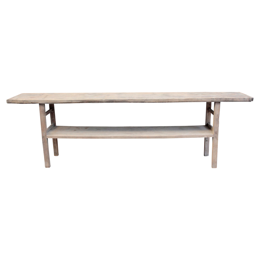 Lilys Vintage Console With Shelf Small About 3-5Ft Long Weathered Natural(Size & Color Vary) 7003-S