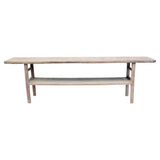 Vintage Console With Shelf Small About 3-5Ft Long Weathered Natural(Size & Color Vary)