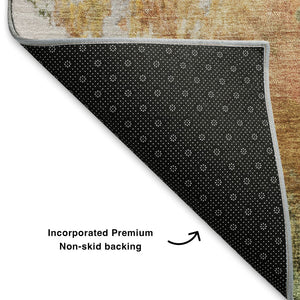 HomeRoots 9' X 12' Fern Green Abstract Rug - Washable, UV Protected, Stain Resistant for Modern Homes & Spaces 700306