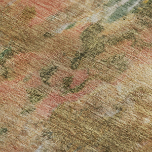HomeRoots 9' X 12' Fern Green Abstract Rug - Washable, UV Protected, Stain Resistant for Modern Homes & Spaces 700306
