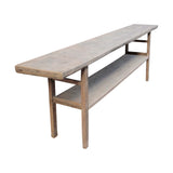 Lilys Vintage Console With Shelf Large About 7-8Ft Long Weathered Natural(Size & Color Vary) 7003-L