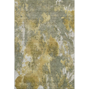 HomeRoots 5' X 8' Abstract Area Rug in Taupe, Gold & Ivory – Washable, UV-Protected, Stain-Resistant Design 700315
