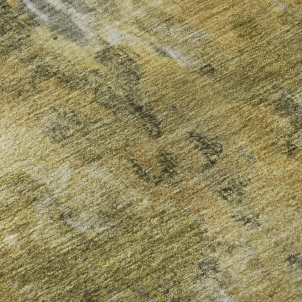 HomeRoots 5' X 8' Abstract Area Rug in Taupe, Gold & Ivory – Washable, UV-Protected, Stain-Resistant Design 700315