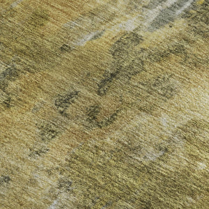 HomeRoots 5' X 8' Abstract Area Rug in Taupe, Gold & Ivory – Washable, UV-Protected, Stain-Resistant Design 700315