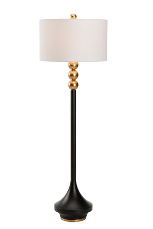 Chelsea House Hove Matte Black Floor Lamp With Antique Gold Accents By Bradshaw Orrell — Slim 62" Task & Ambient Light 70033